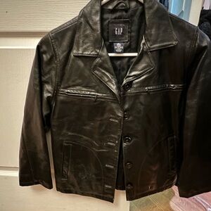 GAP Kids Black faux  Leather Jacket